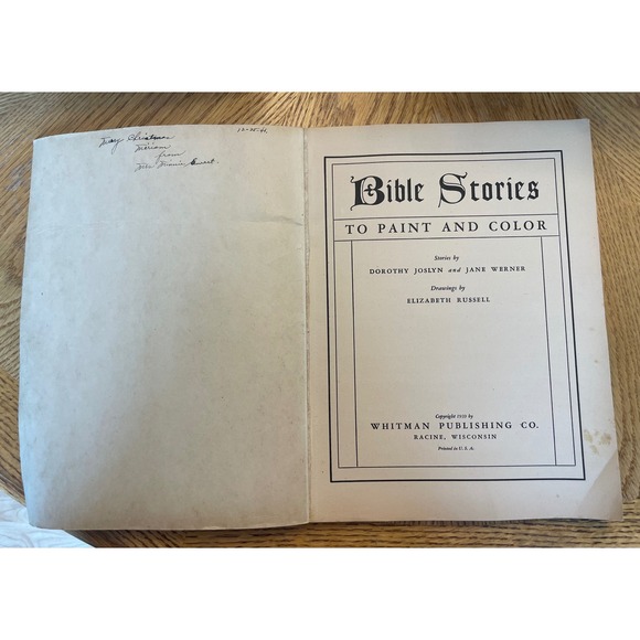 Vintage 1939 Bible Stories Coloring Book Whitman Publishing Sunday School Diary - Picture 4 of 16
